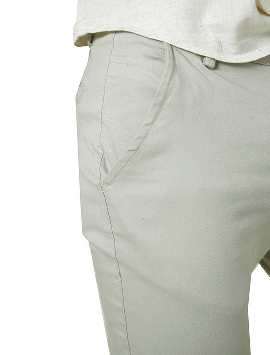 CALÇA ALFAIATARIA CASUAL SARJA COM ELASTANO AREIA - Imagem 4