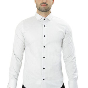 CAMISA ML SUPER SLIM MAQUINETADA MINI BRANCA