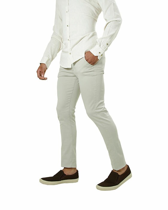 CALÇA ALFAIATARIA CASUAL SARJA COM ELASTANO AREIA - Imagem 2