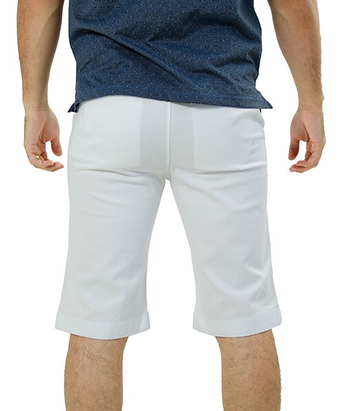 BERMUDA MASCULINA SARJA COM ELASTANO LISA BRANCA - Imagem 2