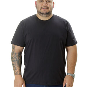 CAMISETA BÁSICA GOLA REDONDA LISA PLUS PRETA